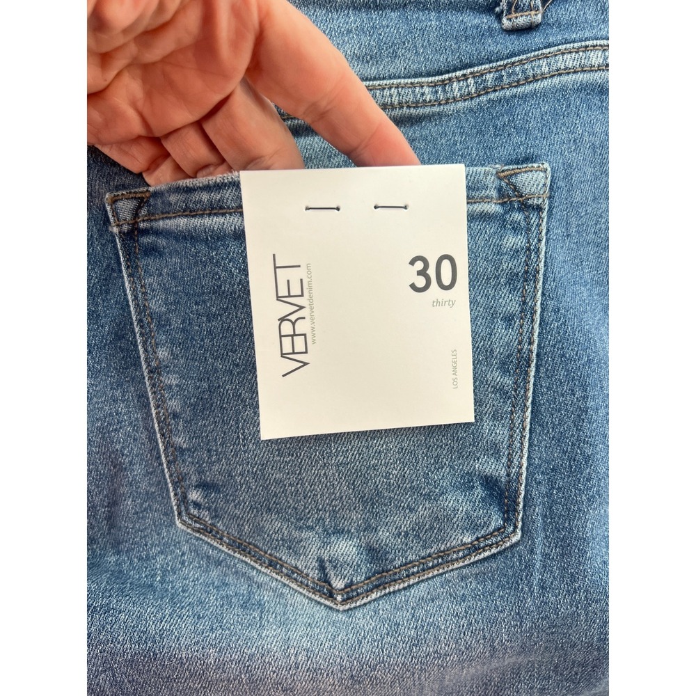 Vervet Jeans Womens Sz 30 Amber Mid-Rise Skinny Medium Wash Raw Hem - Picture 9 of 14